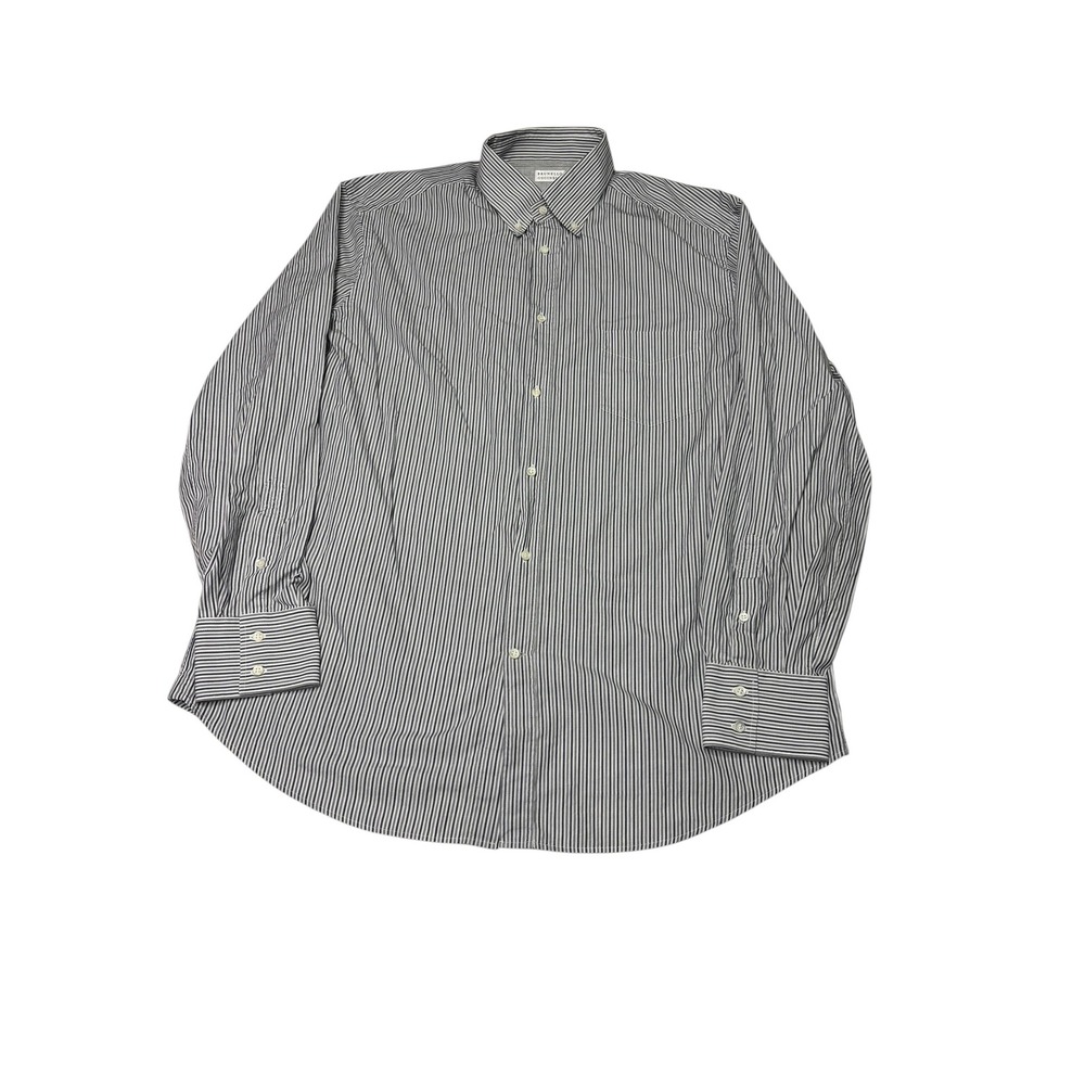 Brunello Cucinelli Mens XXXL Striped Cotton Button Down Shirt Made in Italy